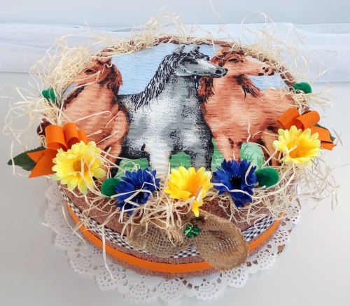 Veratex Textilní dort  jednopatrový koně