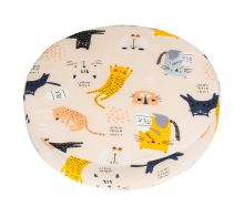 Sedák KULATÝ Kočička béžová, oranžová, černá průměr 40 cm Sedák KULATÝ Kočička béžová, oranžová, černá průměr 40 cm