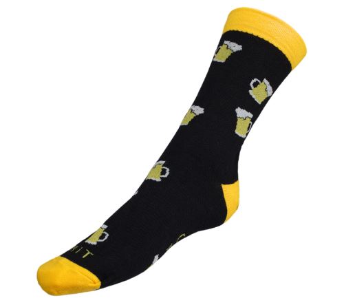 Ponožky Přines mi pivo černá, žlutá