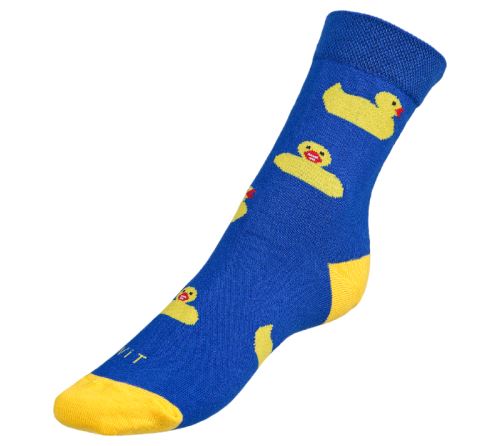 Ponožky Kachna modrá, žlutá