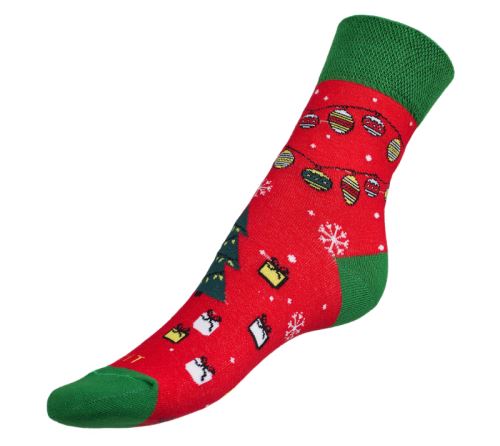 Ponožky Vánoce 2 červená, zelená