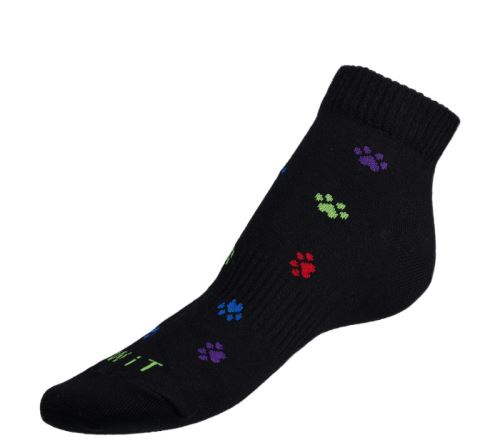 Ponožky nízké Tlapky černobarevné černá,barevná