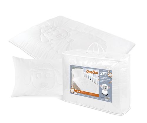 SET OVEČKA - dětský 90x135 cm + 40x60 cm bílá - prošev ovečka 90x135 cm + 40x60 cm