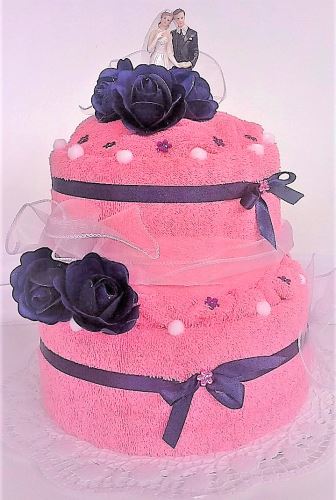 Veratex Textilní dort dvoupatrový růžovo-fialový