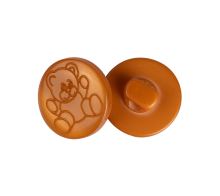 Knoflík - balení po 6 ks medvídek hnědý prům. 13 mm