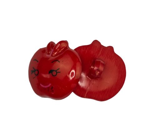Knoflík červené jablíčko prům. 15 mm