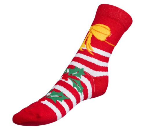 Ponožky Vánoce 3 červená