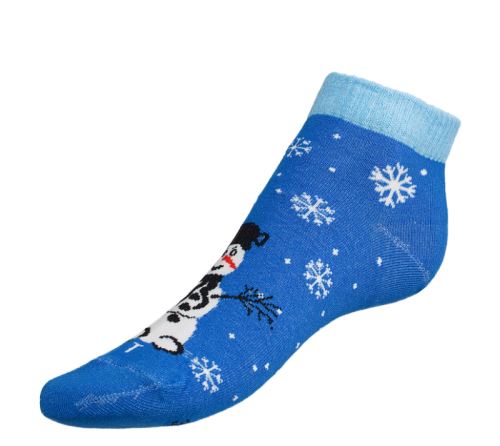 Ponožky nízké Vánoce modrá,bílá