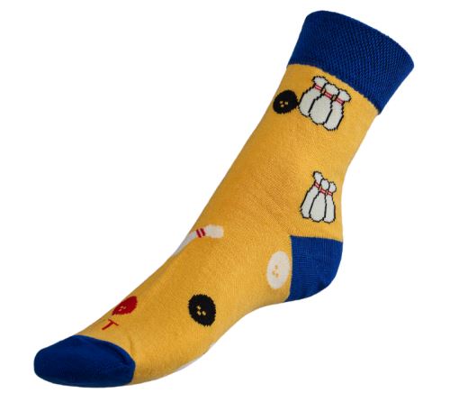 Ponožky Bowling žlutá, modrá