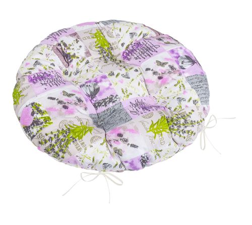 Sedák Adéla prošívaný kulatý Patchwork lila průměr 40 cm