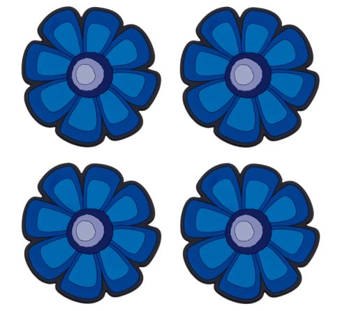 Podtácek sada 4 ks květ modrý 10x10 cm - 4ks