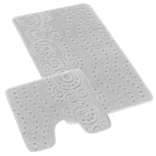 SADA BANY 60x100 + 60x50 cm - s výkrojem Ornament světle šedá sada 60x100, 60x50 cm