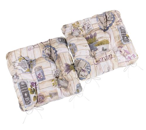 Sedák Ema prošívaný - SET 2ks Fialová,Béžová 40x40 cm