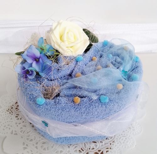 Veratex Textilní dort Srdce (modré)