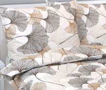 Povlečení bavlněné Ginkgo béžová 140x200, 70x90 cm (6)