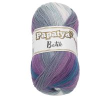Příze PAPATYA BATIK šedá, bílá, fialová 100g / 360 m