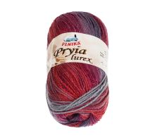 Příze PRYIA lurex vínová, šedá 100g / 245 m Příze PRYIA lurex vínová, šedá 100g / 245 m