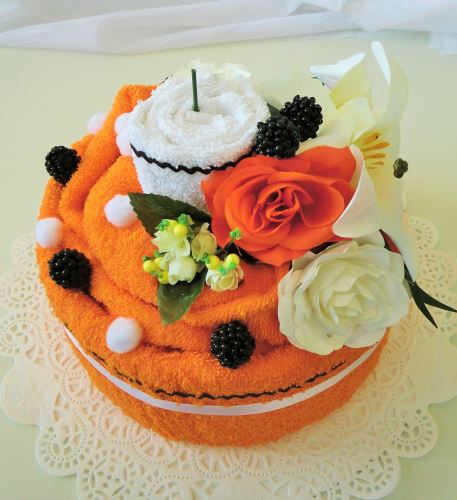 Veratex Textilní dort oranžový