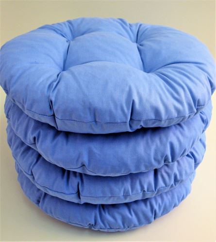 Sedák prošívaný kulatý průměr 40 cm modrý