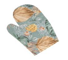 Kuchyňská chňapka Monstera, růže žlutá, šedá, béžová 28x18 cm Kuchyňská chňapka Monstera, růže žlutá, šedá, béžová 28x18 cm