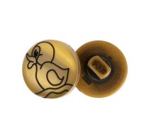 Knoflík - balení po 6 ks. kačenka na zlaté prům. 15 mm