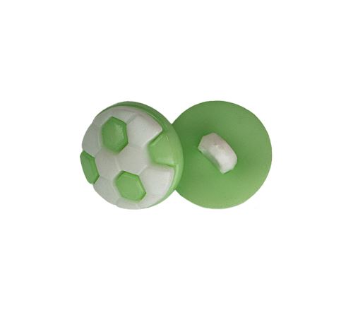Knoflík míč světle zelený prům. 14 mm