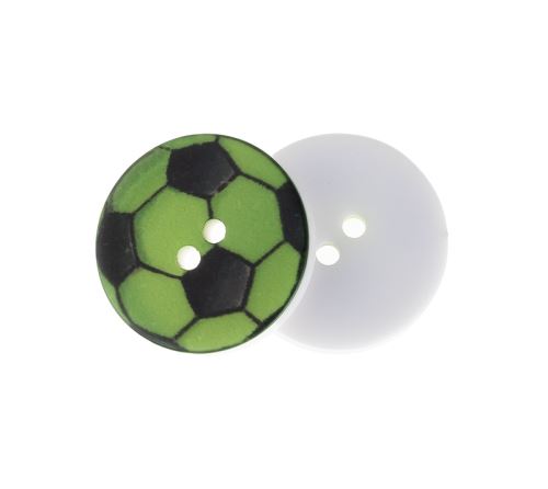 Knoflík - balení po 6 ks míč zelený prům. 15 mm
