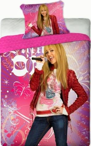 Bavlněné povlečení Hannah Montana růžová 70x90 - 140x200cm