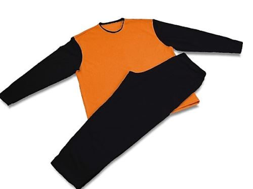 Pánské pyžamo 3523 černá-oranžová (L)