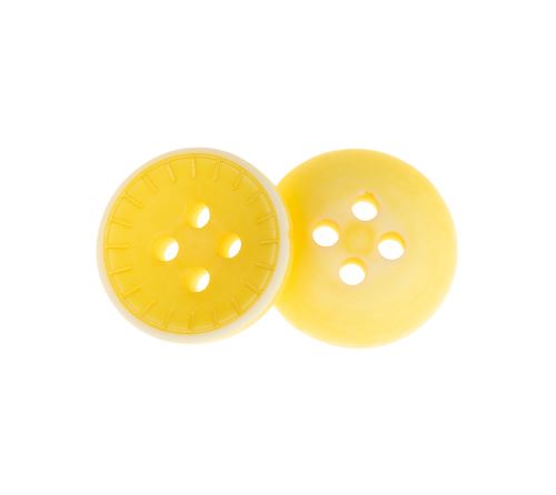 Knoflík - balení po 6 ks. žlutý s paprsky prům. 15 mm