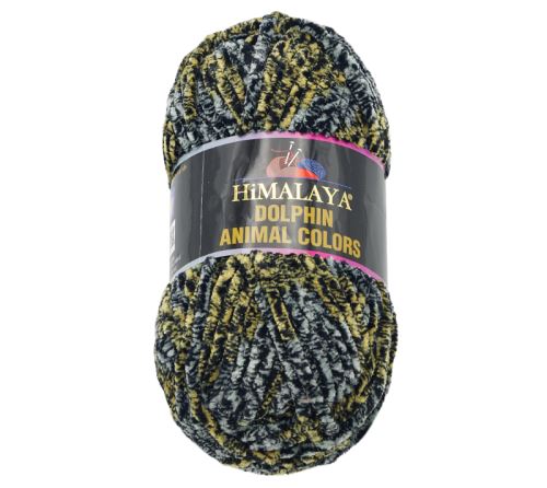 Příze DOLPHIN animal color zvířecí kůže - žlutá, šedá 100g / 90 m