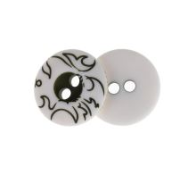 Knoflík - balení po 6 ks zelená, bílá prům. 15 mm