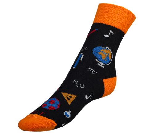 Ponožky Učitel černá, oranžová