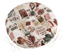 Sedák EMA kulatý prošívaný Kakao béžová, hnědá průměr 40 cm Sedák EMA kulatý prošívaný Kakao béžová, hnědá průměr 40 cm