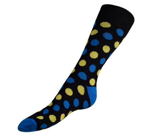 Ponožky Puntíky černé černá, modrá
