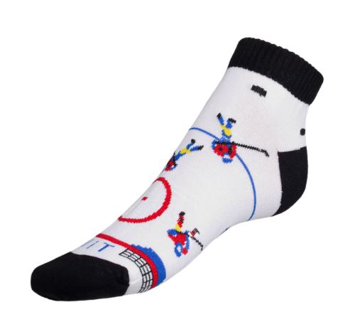 Ponožky nízké Hokej bílá,černá,červená