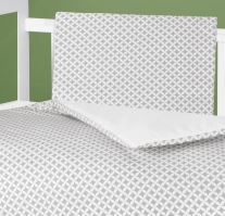 Peřinka a polštářek pro kojence kosočtverce - šedá, bílá peřinka 75x100 cm + polštářek 42x32 cm (1)