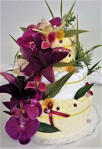 Veratex Textilní dort třípatrový - květ zvonky