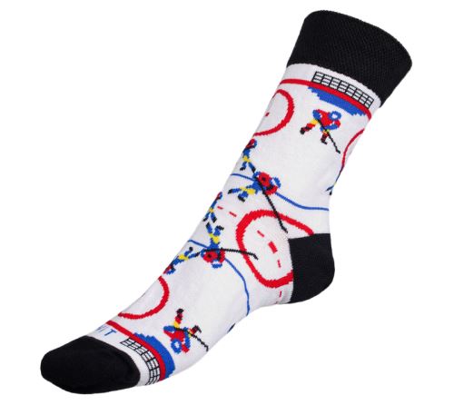 Ponožky Hokej bílá, černá, červená, modrá