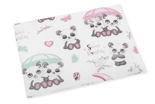 Polštářek pro kojence do postýlky medvídek panda 42x32 cm - tenký