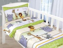 Dětské povlečení bavlna 90x135, 45x60 Safari zelené**