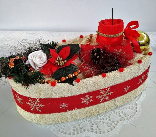 Veratex Textilní dort béžová růže