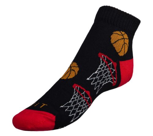 Ponožky nízké Basketbal černá, červená