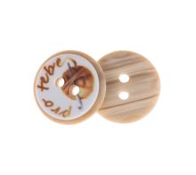 Knoflík - balení po 6 ks hnědá, bílá prům. 15 mm