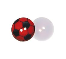 Knoflík - balení po 6 ks míč červený prům. 15 mm