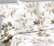 Povlečení bavlněný satén Hnědá,Bílá (2)