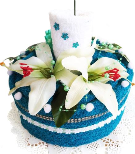 Veratex Textilní dort svícen azurový 35