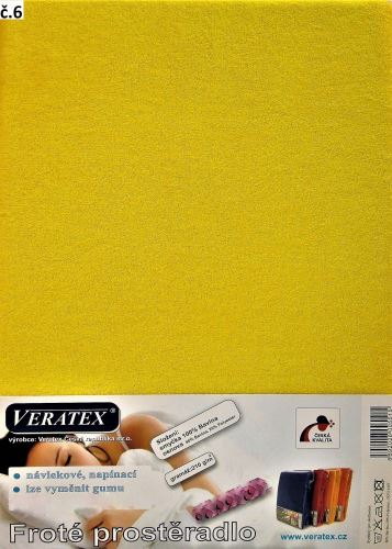 Veratex Froté prostěradlo jednolůžko 90x200/17cm (č. 6-stř.žlutá)