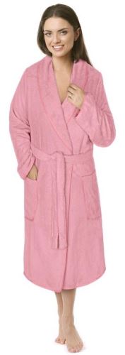 Froté župan dámský růžový L (100% bavlna, 330 g/m2)