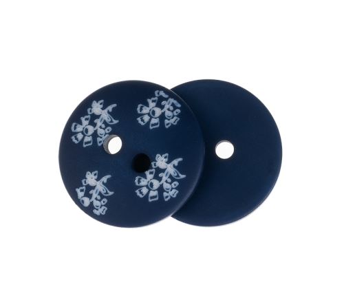 Knoflík - balení po 6 ks tmavě modrá, bílá prům. 18 mm